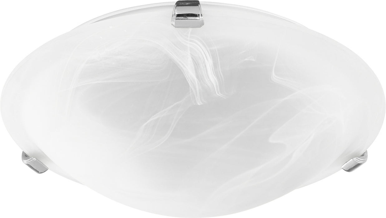 Quorum 3000-12-62 Two Light Ceiling Mount, Polished Nickel w/ Faux Alabaster