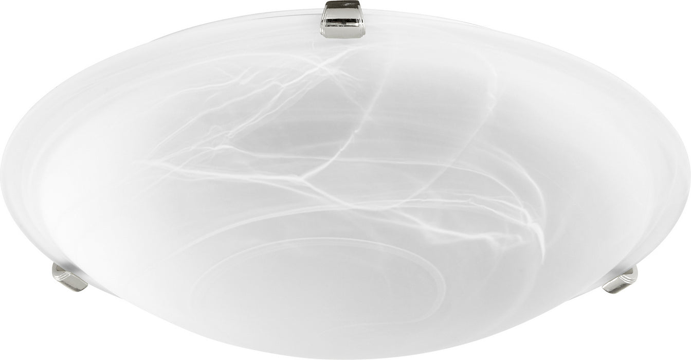 Quorum 3000-16-62 Three Light Ceiling Mount, Polished Nickel w/ Faux Alabaster