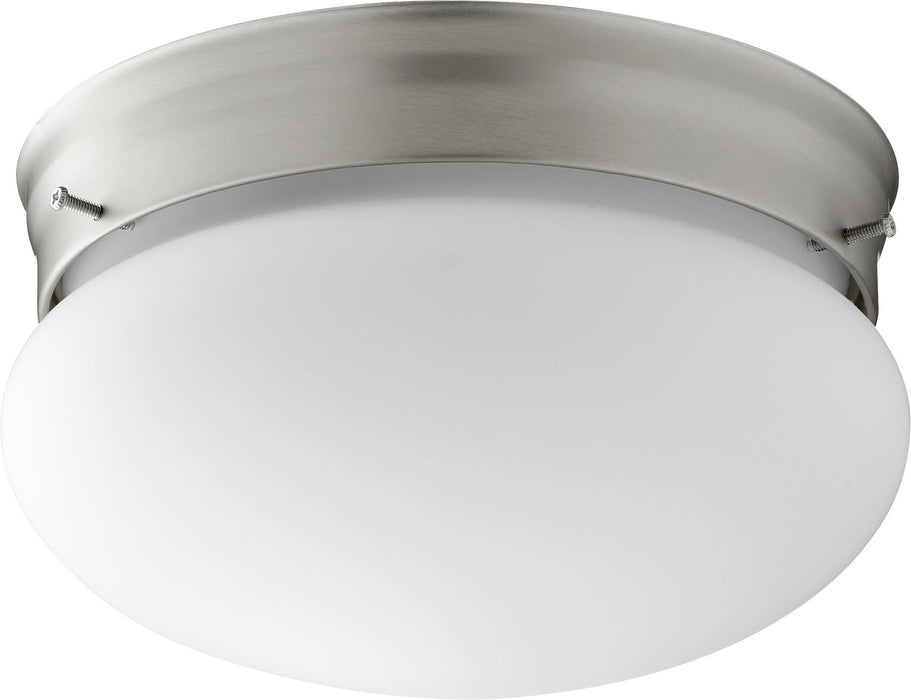Quorum 3023-6-65 One Light Ceiling Mount, Satin Nickel w/ Satin Opal