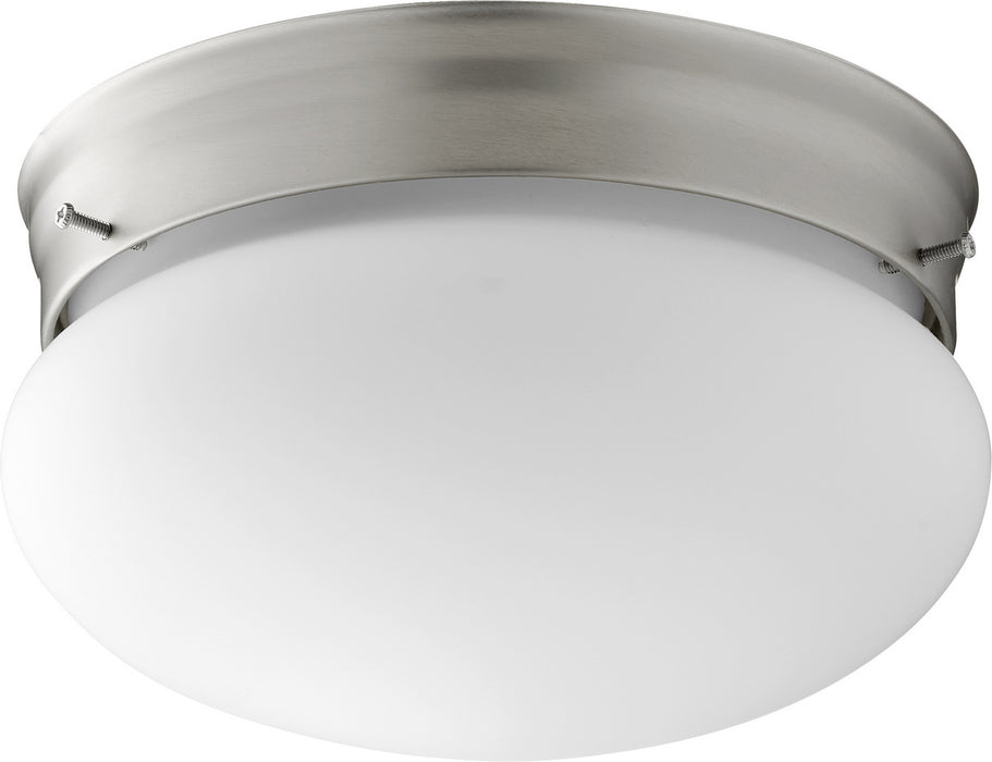 Quorum 3023-8-65 Two Light Ceiling Mount, Satin Nickel w/ Satin Opal