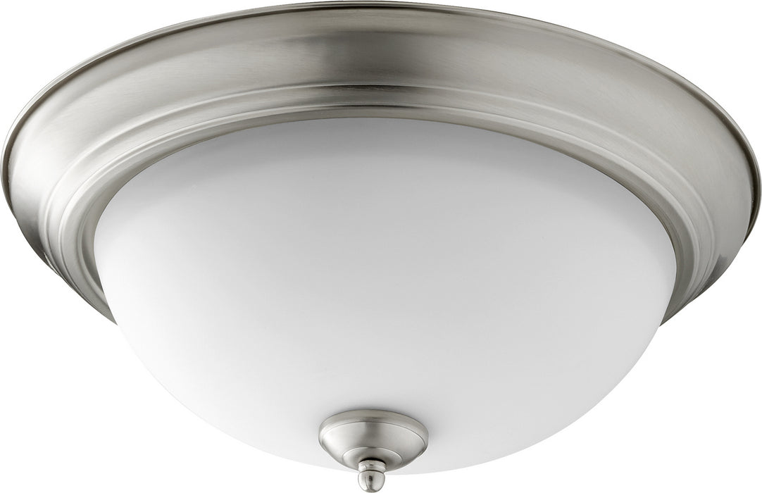 Quorum 3063-15-65 Three Light Ceiling Mount, Satin Nickel w/ Satin Opal