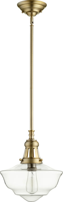 Quorum 801-12-80 One Light Pendant, Aged Brass