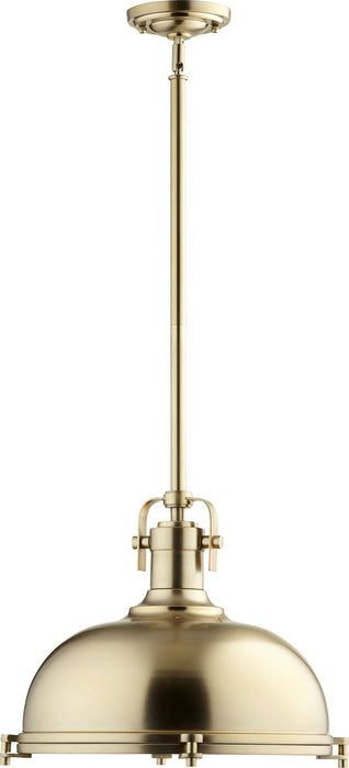 Quorum 804-17-80 One Light Pendant, Aged Brass