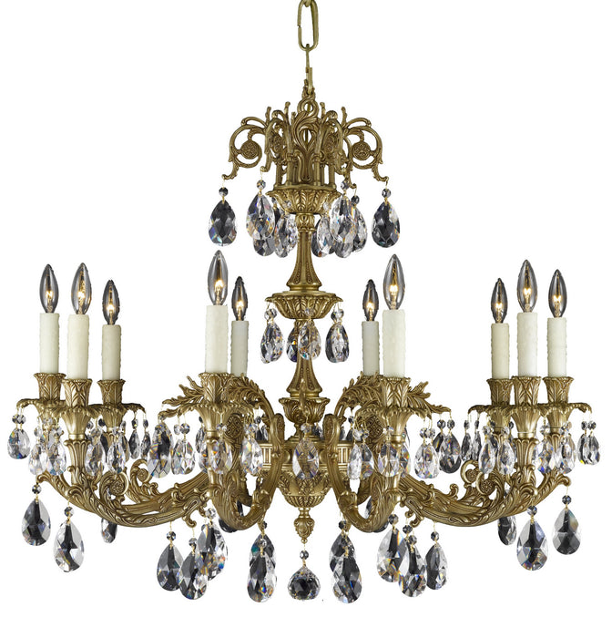 American Brass & Crystal CH2004-O-03G-PI Ten Light Chandelier, French Gold Glossy