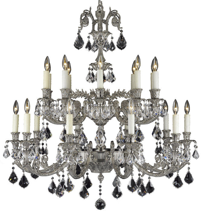 American Brass & Crystal CH2009-A-08G-PI 20 Light Chandelier, Silver
