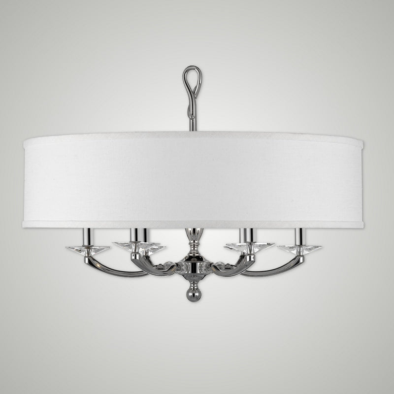 American Brass & Crystal CH5426-38G-ST-HL Six Light Chandelier, Polished Nickel
