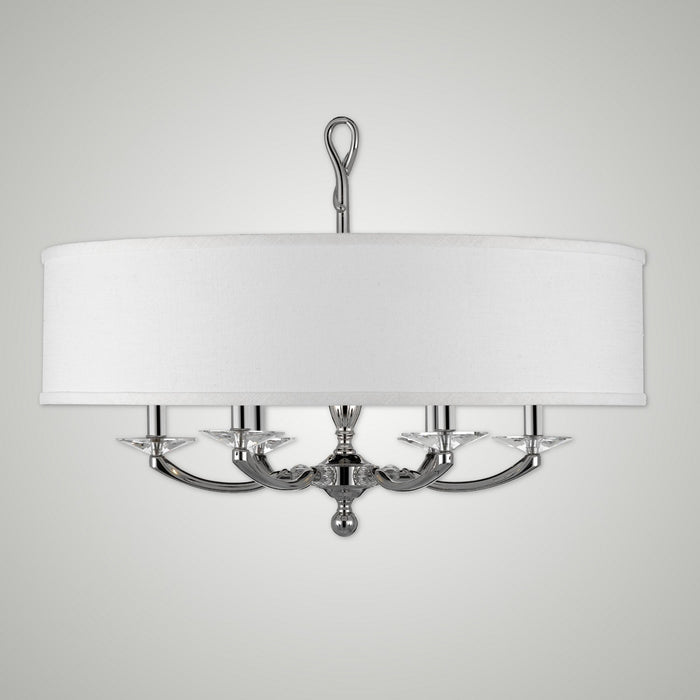 American Brass & Crystal CH5426-38G-ST-HL Six Light Chandelier, Polished Nickel