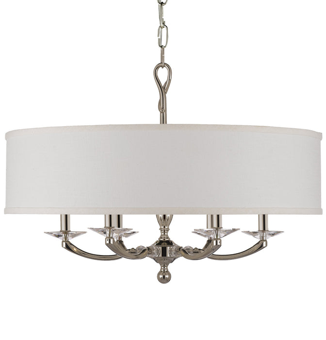 American Brass & Crystal CH5426-38G-ST-HL Six Light Chandelier, Polished Nickel