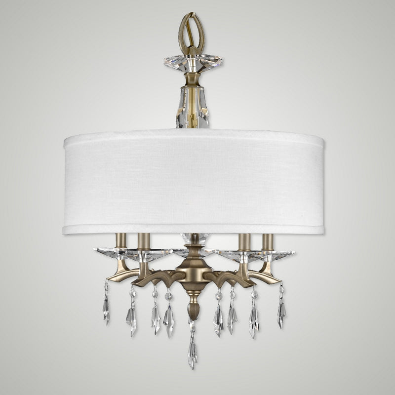American Brass & Crystal CH5602-G-36G-ST-HL Five Light Chandelier, Old Brass