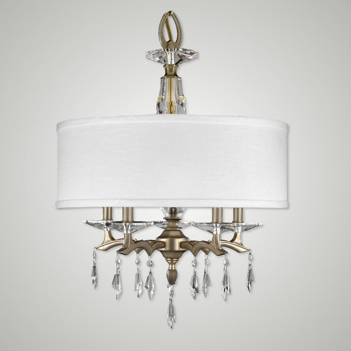 American Brass & Crystal CH5602-G-36G-ST-HL Five Light Chandelier, Old Brass