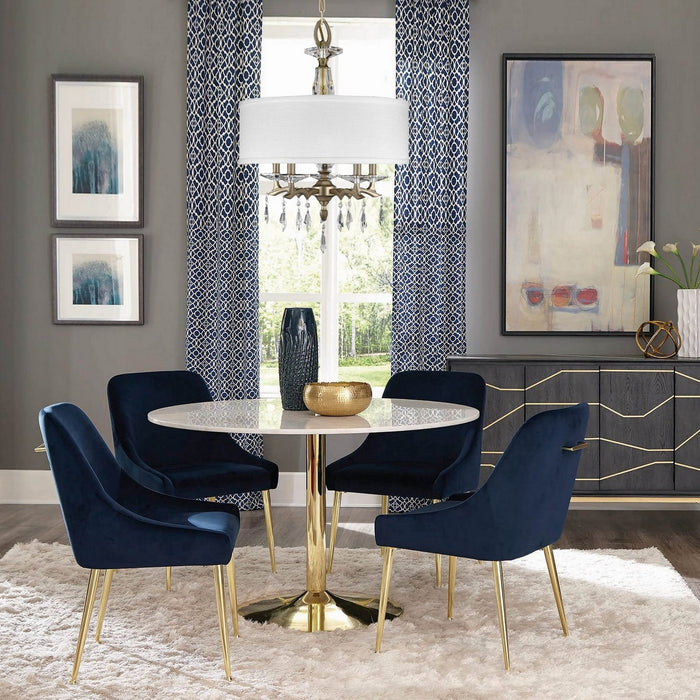 American Brass & Crystal CH5602-G-36G-ST-HL Five Light Chandelier, Old Brass