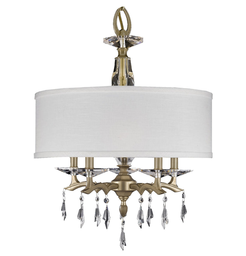 American Brass & Crystal CH5602-G-36G-ST-HL Five Light Chandelier, Old Brass