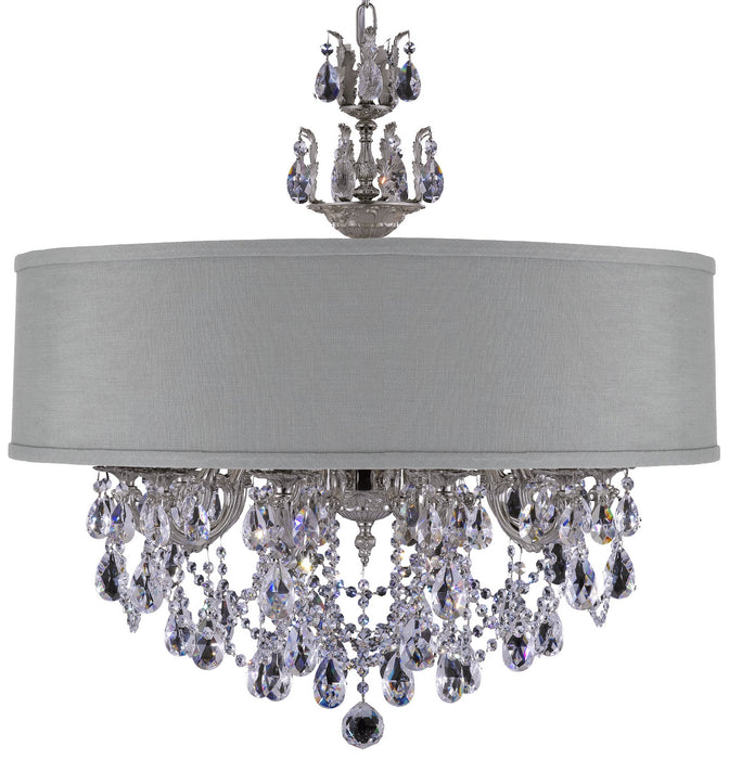 American Brass & Crystal CH6562-O-08G-PI-GL Ten Light Chandelier, Silver