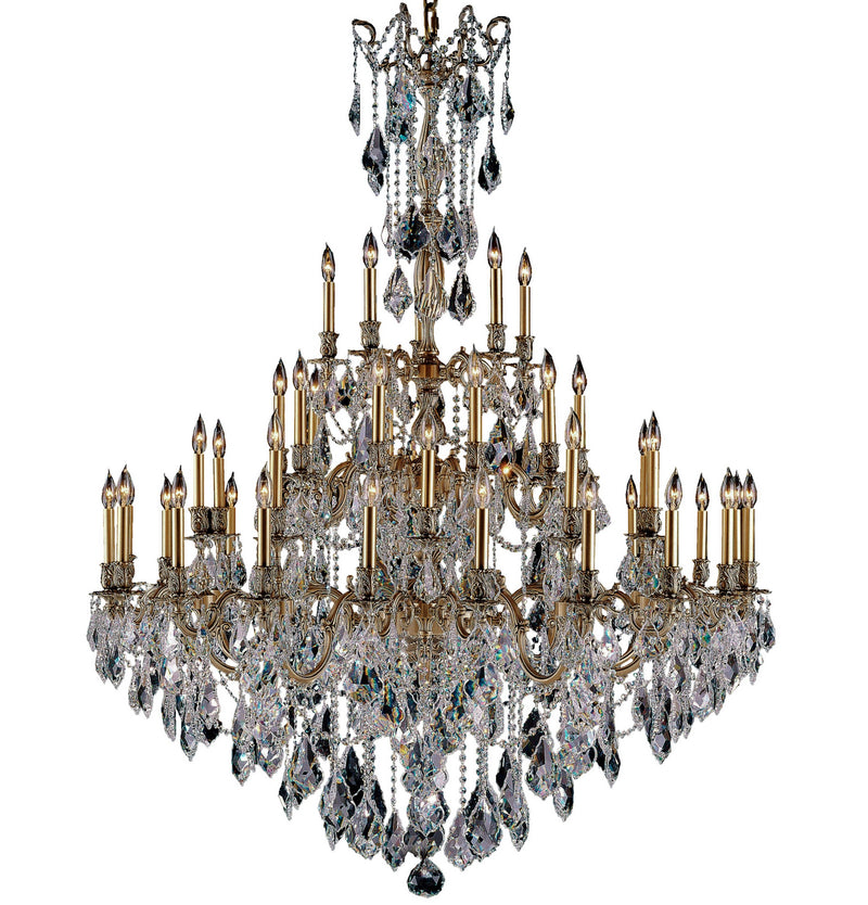 American Brass & Crystal CH9324-A-02G-ST 45 Light Chandelier, Antique Black Glossy