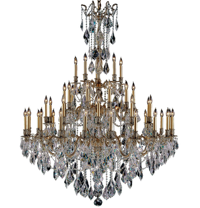 American Brass & Crystal CH9324-A-02G-ST 45 Light Chandelier, Antique Black Glossy