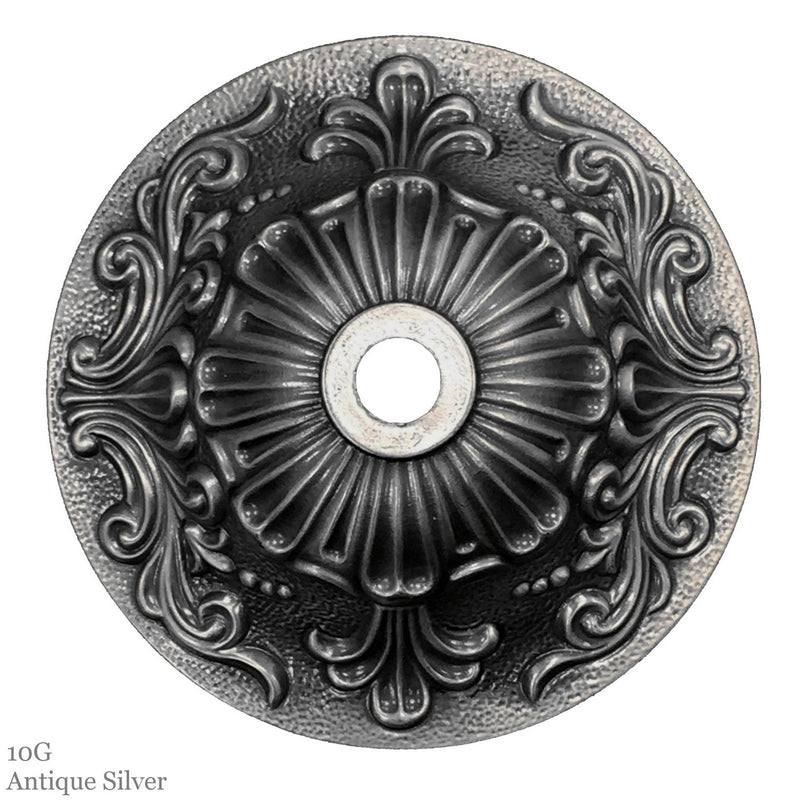 American Brass & Crystal FM8011-P-10G Three Light Semi-Flush Mount, Antique Silver