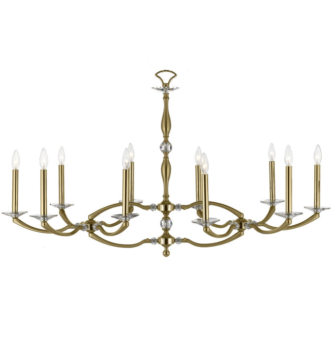 American Brass & Crystal IL5347-36G-ST Ten Light Island Pendant, Old Brass