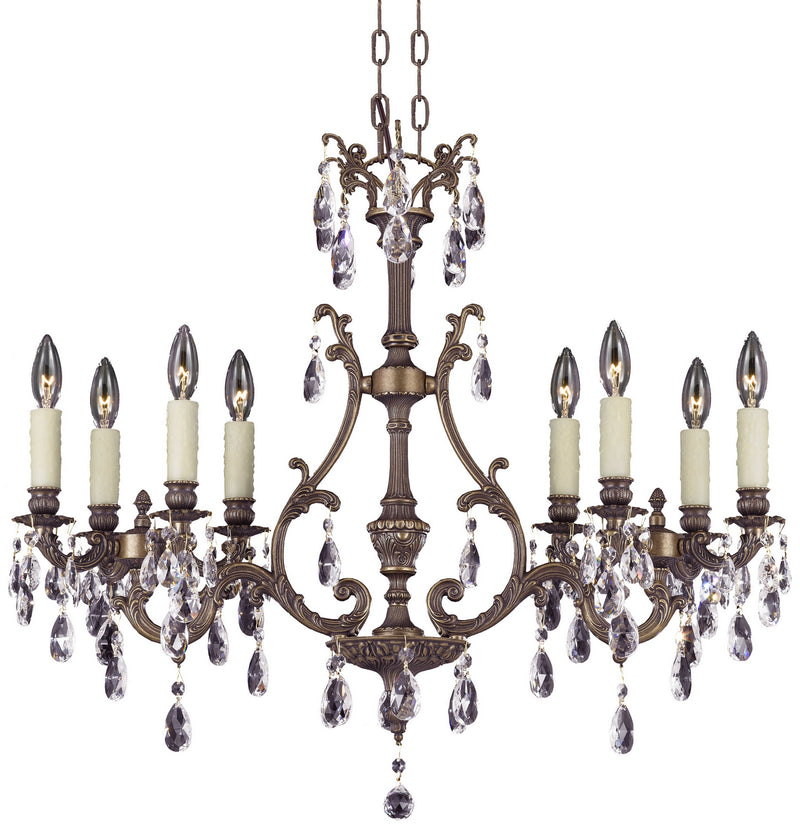 American Brass & Crystal IL9671-2-O-21S-PI Eight Light Island Pendant, Palace Bronze