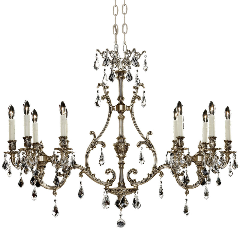 American Brass & Crystal IL9672-2-A-02G-PI Ten Light Island Pendant, Antique Black Glossy