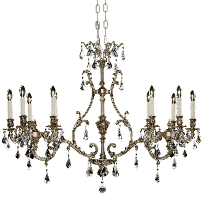 American Brass & Crystal IL9672-2-A-02G-PI Ten Light Island Pendant, Antique Black Glossy