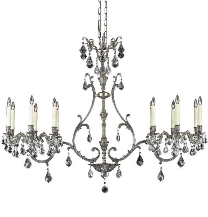 American Brass & Crystal IL9675-2-A-10G-PI 12 Light Island Pendant, Antique Silver