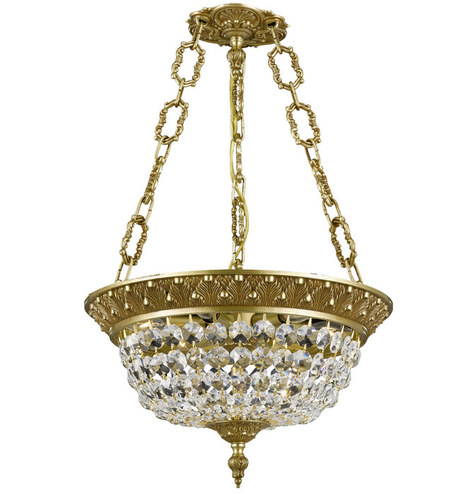 American Brass & Crystal PD8212-P-03G Three Light Pendant, French Gold Glossy