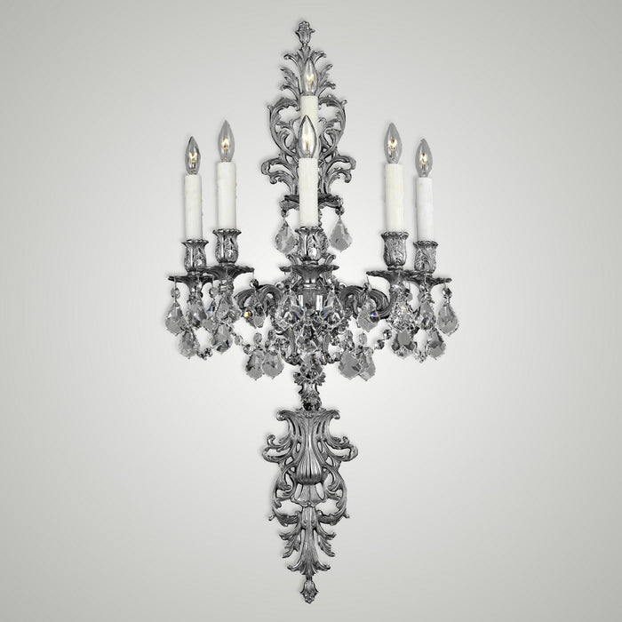 American Brass & Crystal WS9491-A-08G-PI Six Light Wall Sconce, Silver
