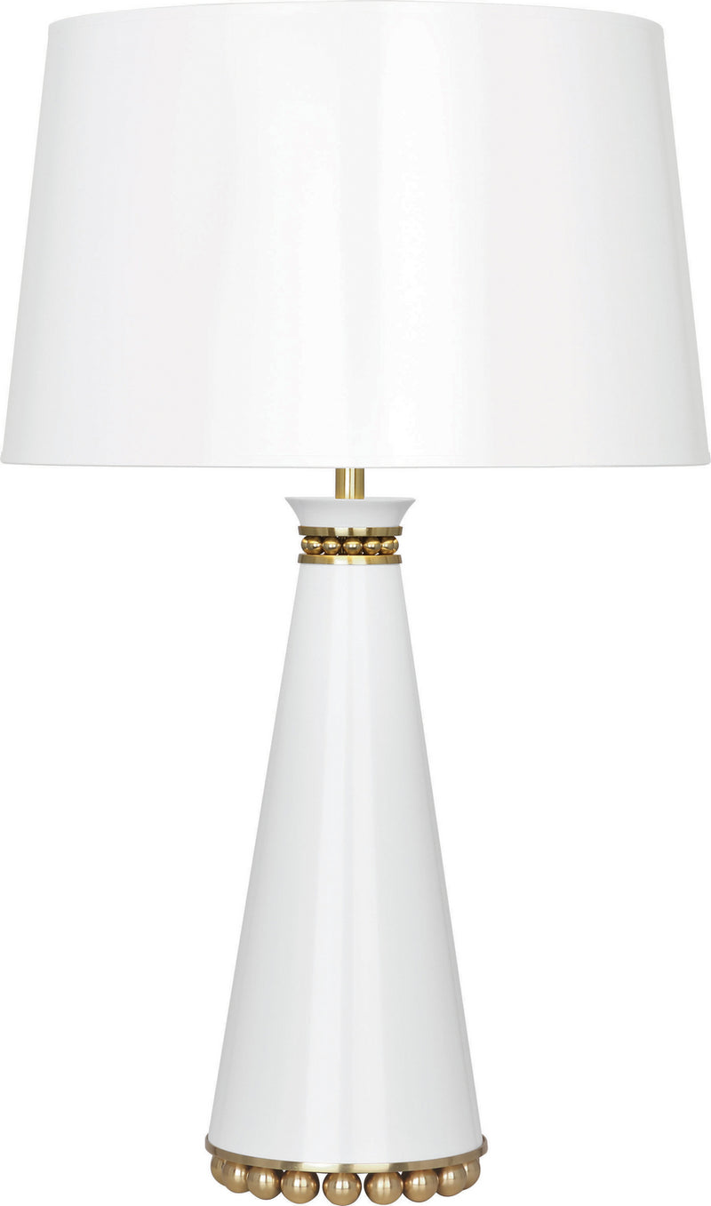 Robert Abbey LY44 One Light Table Lamp, Lily Lacquered Paint w/Modern Brass