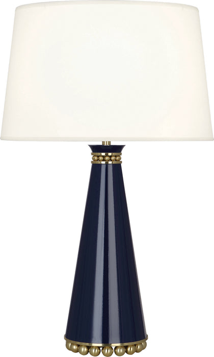 Robert Abbey MB44X One Light Table Lamp, Midnight Blue Lacquered Paint w/Modern Brass