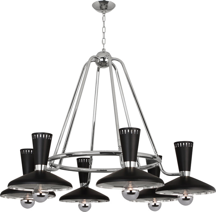 Robert Abbey S565 Six Light Chandelier, Polished Nickel