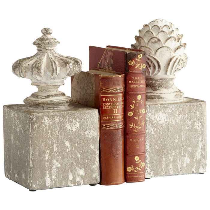 Cyan 08691 Bookends, Antique White