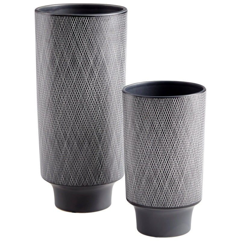 Cyan 09001 Vase, Matt Grey And White