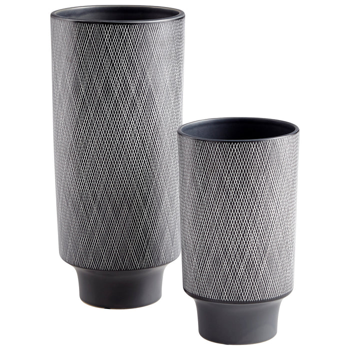 Cyan 09001 Vase, Matt Grey And White