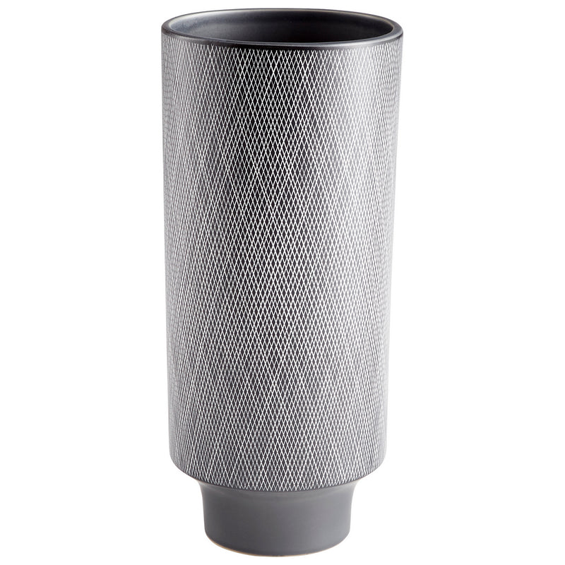 Cyan 09001 Vase, Matt Grey And White