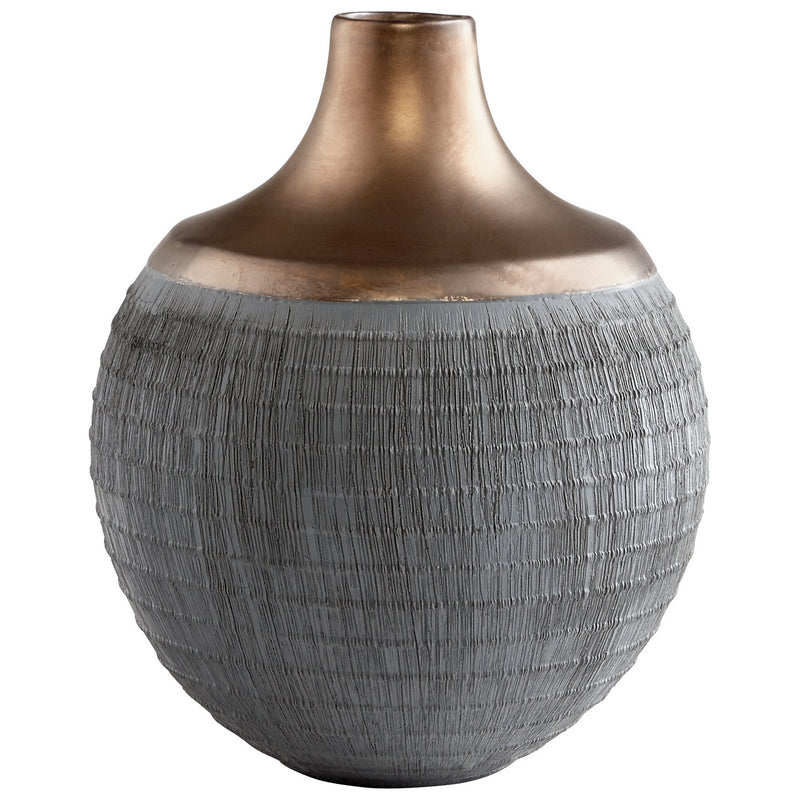 Cyan 09005 Vase, Charcoal Grey And Bronze