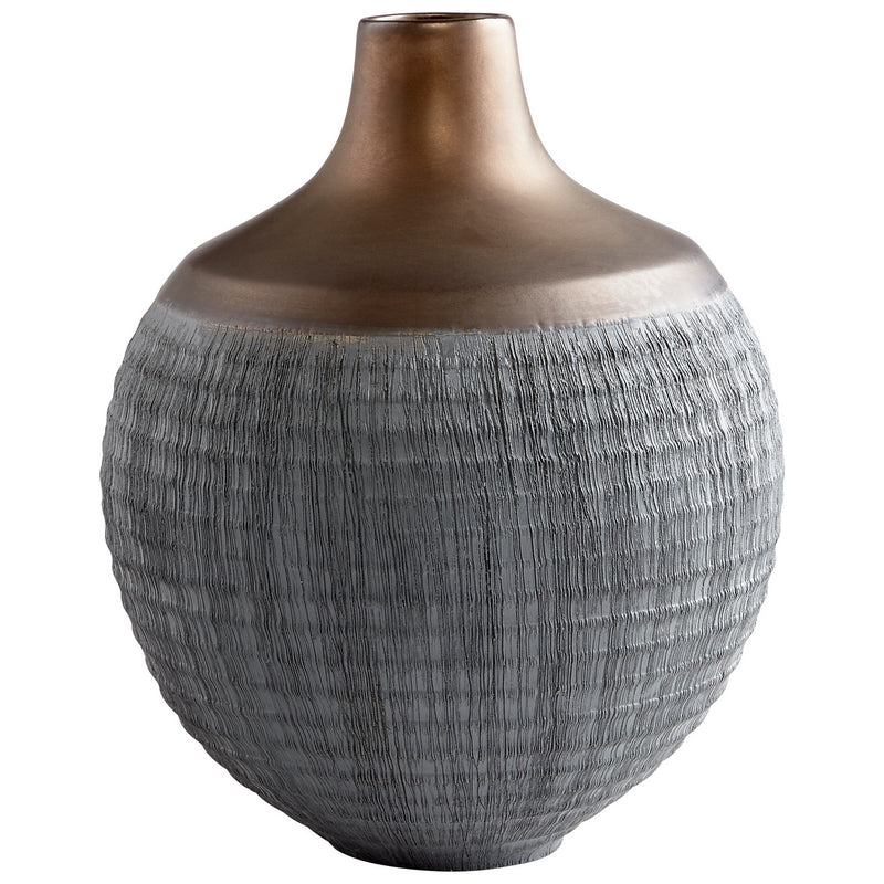 Cyan 09006 Vase, Charcoal Grey And Bronze