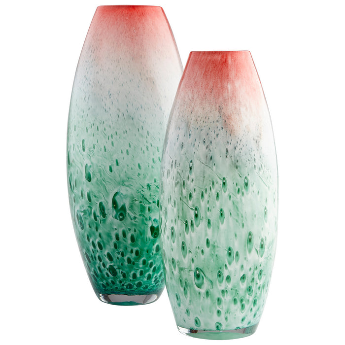 Cyan 09464 Vase, Red And Green