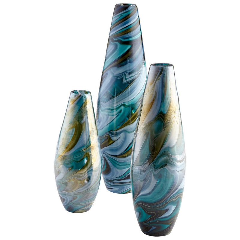 Cyan 09502 Vase, Multi Colored Blue