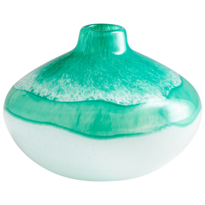 Cyan 09519 Vase, Turquoise/White