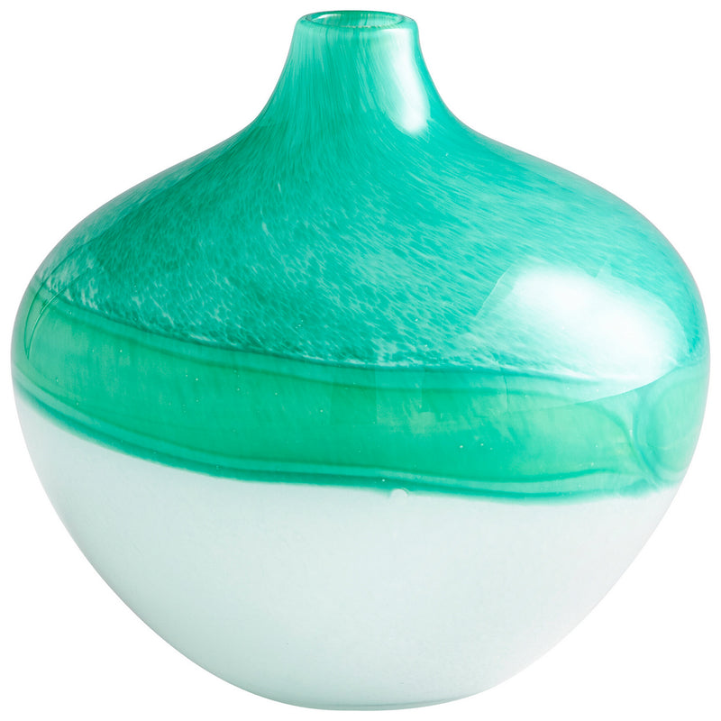 Cyan 09520 Vase, Turquoise/White