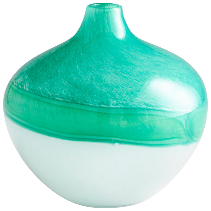 Cyan 09520 Vase, Turquoise/White