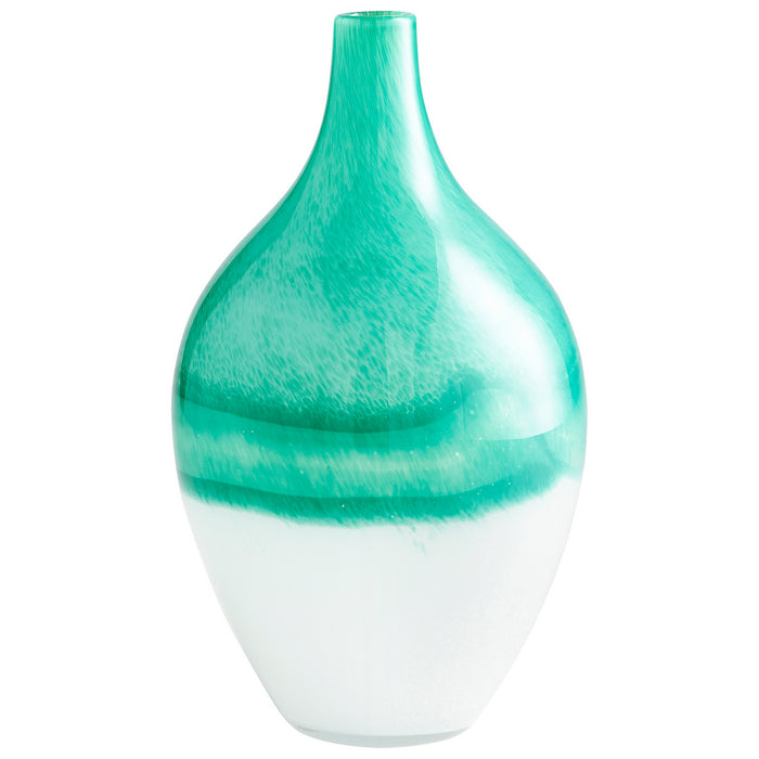 Cyan 09521 Vase, Turquoise/White