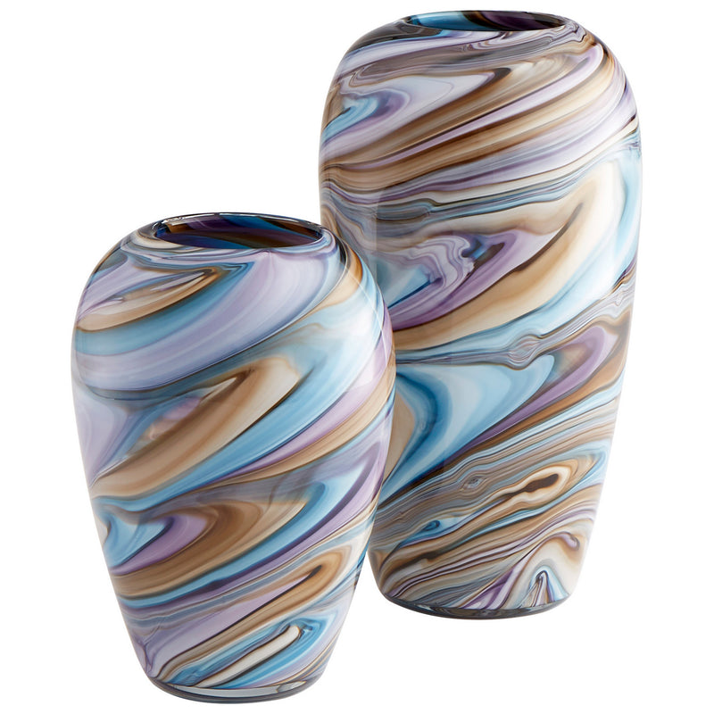 Cyan 09523 Vase, Sky Blue Cafe Swirl