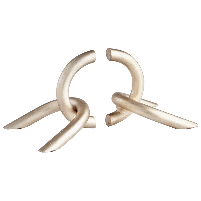 Cyan 09581 Bookends, Antique Silver Leaf