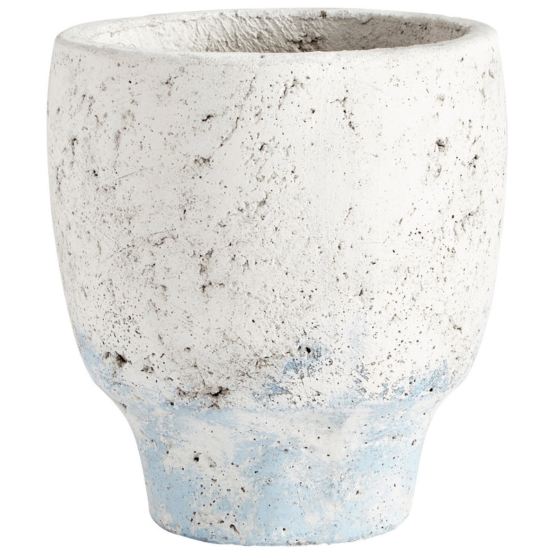 Cyan 09608 Planter, Antique White Blue Accents