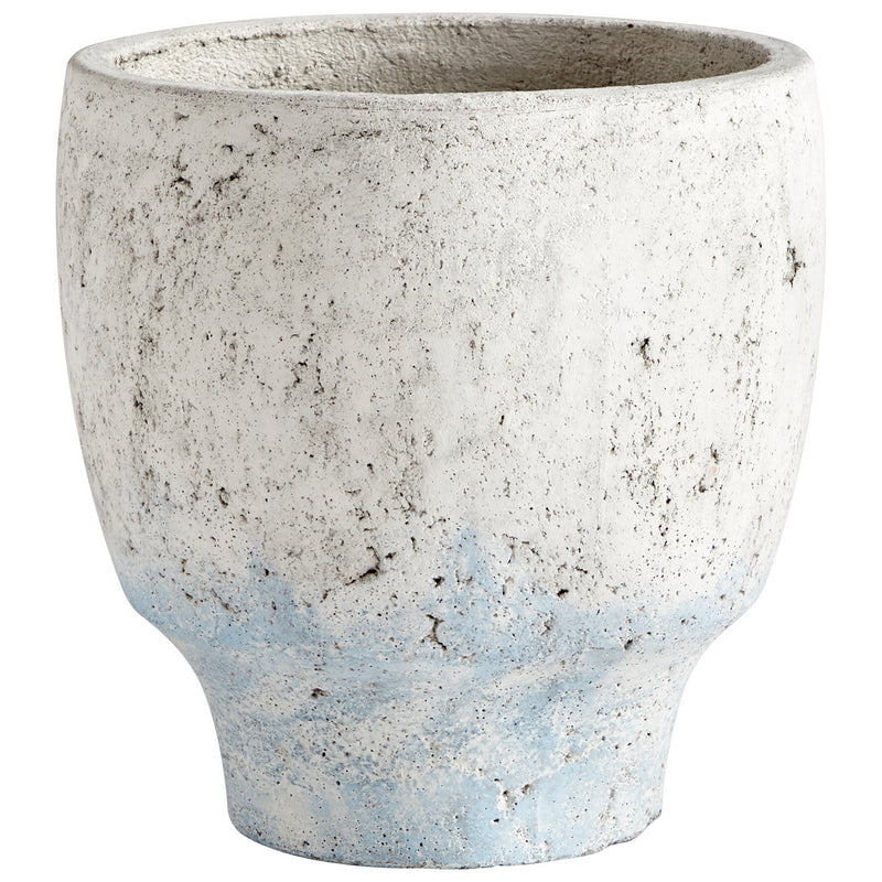 Cyan 09609 Planter, Antique White Blue Accents