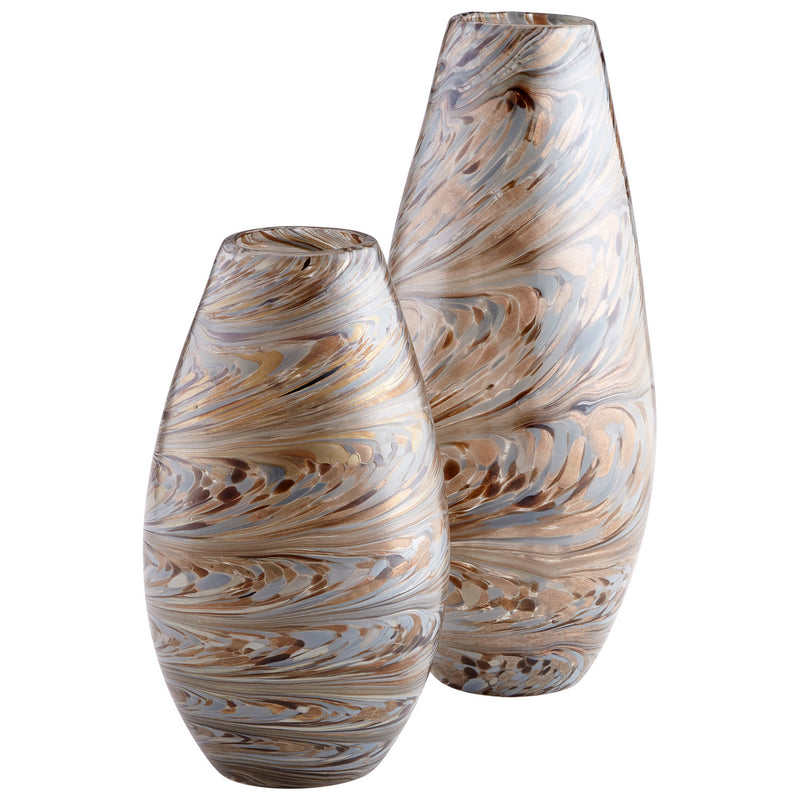 Cyan 09647 Vase, Metallic Sand Swirl