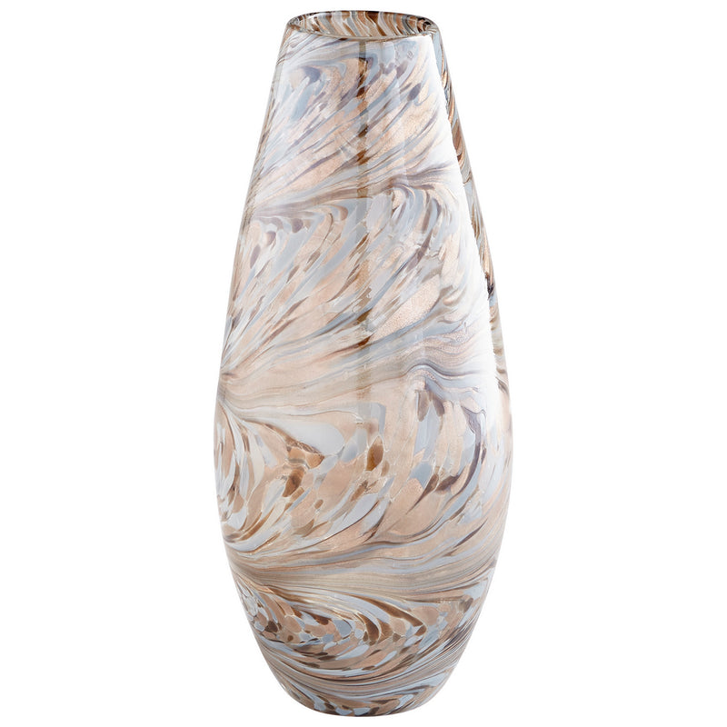 Cyan 09647 Vase, Metallic Sand Swirl