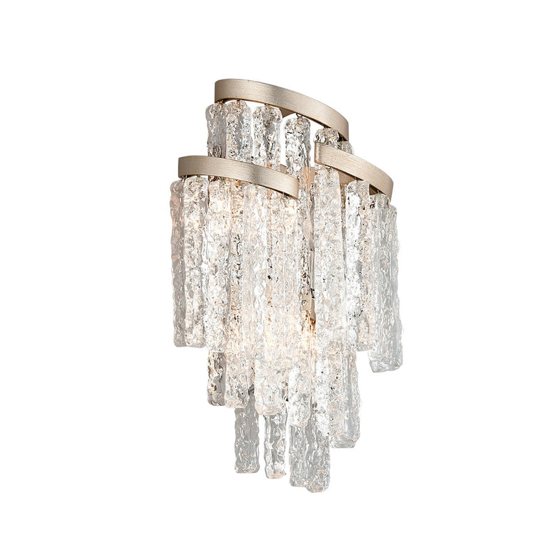 Corbett Lighting 243-13 Three Light Wall Sconce, Modern Silver Leaf