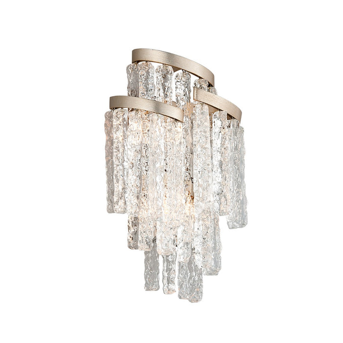 Corbett Lighting 243-13 Three Light Wall Sconce, Modern Silver Leaf